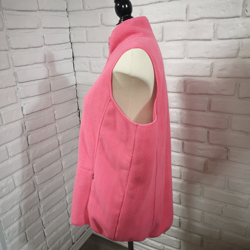 Cotton Ginny Ladies Size Small Plus (1X US Sizing) Pink Full Zip Fleece Vest - Picture 4 of 10